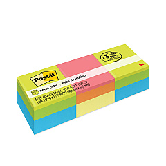 Post-it Notes Mini Cubes, 1.88" x 1.88", Green Wave and Orange Wave Collections, 400 Sheets/Cube, 3 Cubes/Pack (20513PK)