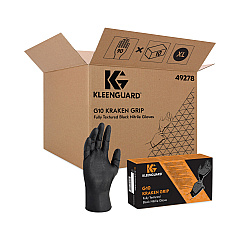 KleenGuard G10 Kraken Grip Nitrile Gloves, Powder-Free, X-Large, 6 mil Thick, 9.5" Long, Black, 90/Box, 10 Boxes/Carton (49278)
