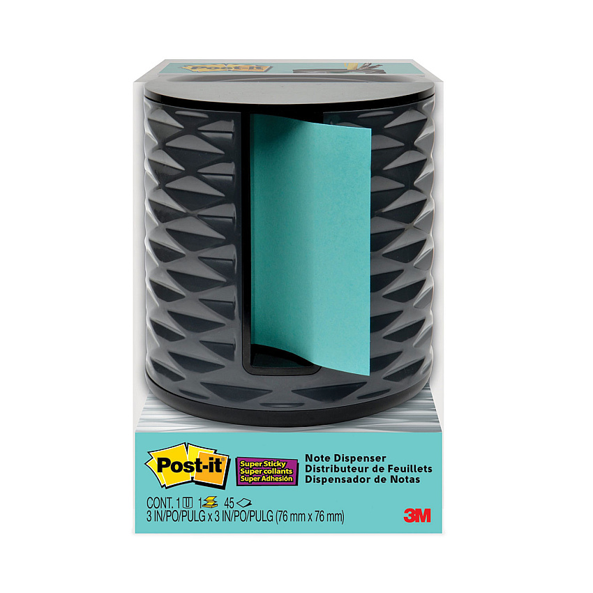 Post-it Pop-up Notes Super Sticky Vertical Pop-up Note Dispenser, For 3 x 3 Pads, Black (ABS330B)