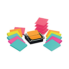 Post-it Pop-up Notes Super Sticky Pop-up Dispenser Value Pack, For 3 x 3 Pads, Black/Clear, Includes (12) Marrakesh Rio de Janeiro Super Sticky Pop-up Pad (DS330SSVA)