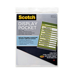 Scotch Display Pocket, Removable Interlocking Fasteners, Plastic, 8.5 x 11, Clear (WL854C)