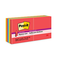 Post-it Dispenser Notes Super Sticky Pop-up 3 x 3 Note Refill, 3" x 3", Playful Primaries Collection Colors, 90 Sheets/Pad, 10 Pads/Pack (R33010SSAN)