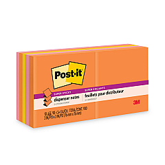 Post-it Dispenser Notes Super Sticky Pop-up 3 x 3 Note Refill, 3" x 3", Energy Boost Collection Colors, 90 Sheets/Pad, 10 Pads/Pack (R33010SSAU)
