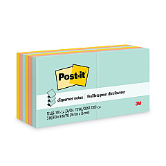 Post-it Dispenser Notes Original Pop-up Refill Value Pack, 3" x 3", Beachside Cafe Collection Colors, 100 Sheets/Pad, 12 Pads/Pack (R33012AP)