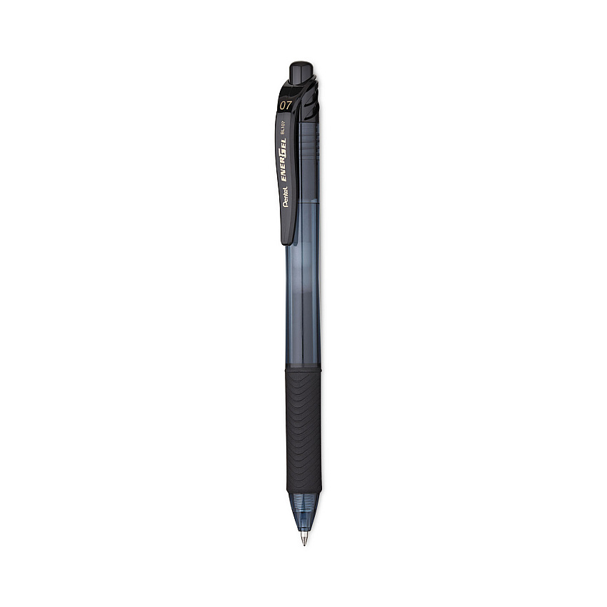 Pentel EnerGel-X Gel Pen, Retractable, Medium 0.7 mm, Black Ink, Black Barrel, 24/Pack (BL107ASW2)