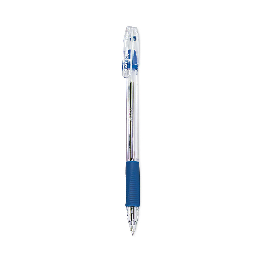 Pilot EasyTouch Ballpoint Pen, Stick, Fine 0.7 mm, Blue Ink, Clear Barrel, Dozen (32002)