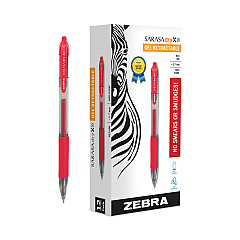 Zebra Sarasa Dry Gel X20 Gel Pen, Retractable, Medium 0.7 mm, Red Ink, Translucent Red Barrel, 12/Pack (46830)