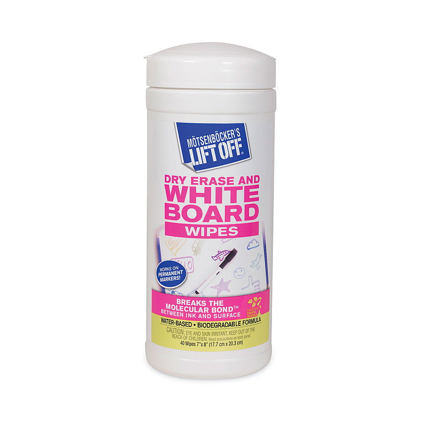 Motsenbocker's Lift-Off Dry Erase Cleaner Wipes, 7 x 12, 40/Canister (42703EA)