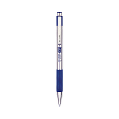 Zebra G-301 Gel Pen, Retractable, Medium 0.7 mm, Blue Ink, Stainless Steel/Blue Barrel, 2/Pack (41322)