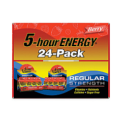 5-hour ENERGY Energy Drink, Berry, 1.93 oz Bottle, 24/Pack (22000630)