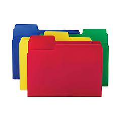 Smead SuperTab Top Tab File Folders, 1/3-Cut Tabs: Assorted, Letter Size, 0.75" Expansion, Polypropylene, 12/Pack (10516)