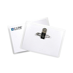 C-Line Name Badge Kits, Top Load, 4 x 3, Clear, Combo Clip/Pin, 50/Box (95743)