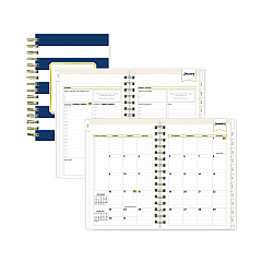 Blue Sky Day Designer Navy Stripe Daily/Monthly Planner, Navy Stripe Artwork, 8 x 5, Navy/White Cover, 12-Month (Jan to Dec): 2023 (103623)