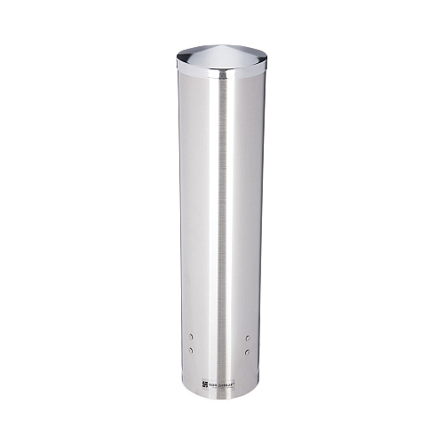 Water Cup Dispenser With Removable Cap, For 4.5 Oz To 7 Oz Cone And  6 Oz To 12 Oz Flat Cups, Stainless Steel, 6/carton