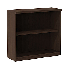 Alera Valencia Series Bookcase, Two-Shelf, 31.75w x 14d x 29.5h, Espresso (ALEVA633032ES)