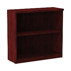 Alera Valencia Series Bookcase, Two-Shelf, 31.75w x 14d x 29.5h, Mahogany (ALEVA633032MY)