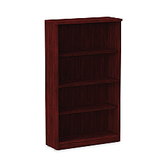 Alera Valencia Series Bookcase, Four-Shelf, 31.75w x 14d x 54.88h, Mahogany (ALEVA635632MY)