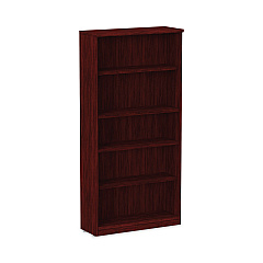 Alera Valencia Series Bookcase, Five-Shelf, 31.75w x 14d x 64.75h, Mahogany (ALEVA636632MY)