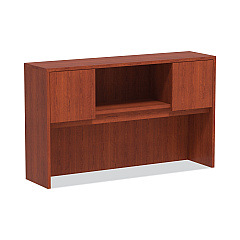 Alera Valencia Series Hutch with Doors, 58.88w x 15d x 35.38h, Medium Cherry (ALEVA286015MC)