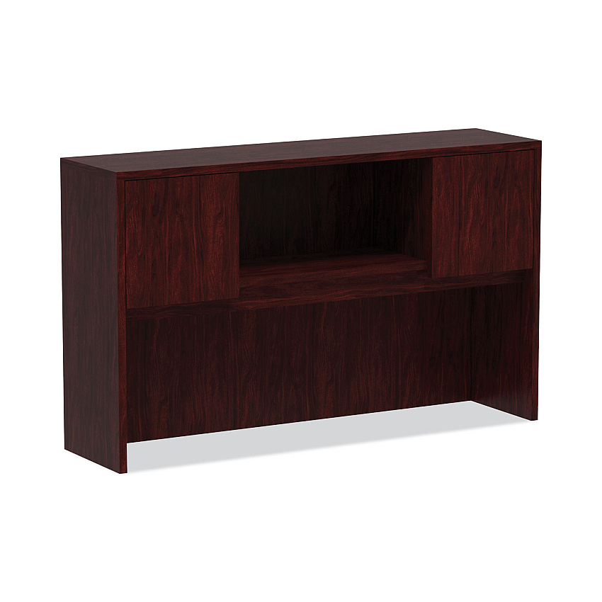 Alera Valencia Series Hutch with Doors, 58.88w x 15d x 35.38h, Mahogany (ALEVA286015MY)