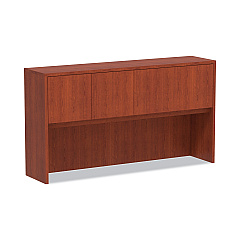 Alera Valencia Series Hutch with Doors, 64.75w x 15d x 35.38h, Medium Cherry (ALEVA286615MC)