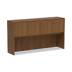 Alera Valencia Series Hutch, 3-Comp, 64.75w x 15d x 35.38h, Modern Walnut (ALEVA286615WA)