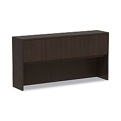 Alera Valencia Series Hutch with Doors, 70.63w x 15d x 35.38h, Espresso (ALEVA287215ES)