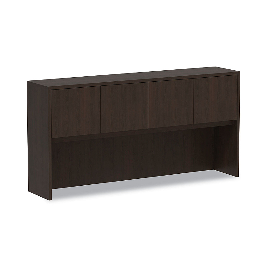 Alera Valencia Series Hutch with Doors, 70.63w x 15d x 35.38h, Espresso (ALEVA287215ES)