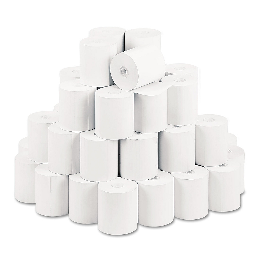 Iconex Direct Thermal Printing Thermal Paper Rolls, 3.13" x 230 ft, White, 50/Carton (90781278)