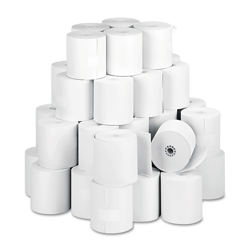 Iconex Impact Bond Paper Rolls, 3" x 150 ft, White, 50/Carton (90742238)