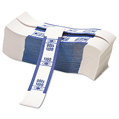 Iconex Color-Coded Kraft Currency Straps, Dollar Bill, $100, Self-Adhesive, 1000/Pack (94190060)