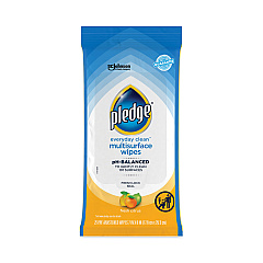 Pledge Multi-Surface Cleaner Wet Wipes, Cloth, 7 x 10, Fresh Citrus, 25 Wipes (336274EA)
