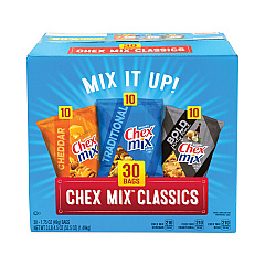 Chex Mix Varieties, Assorted Flavors, 1.75 oz Pack, 30 Packs/Box (22000787)
