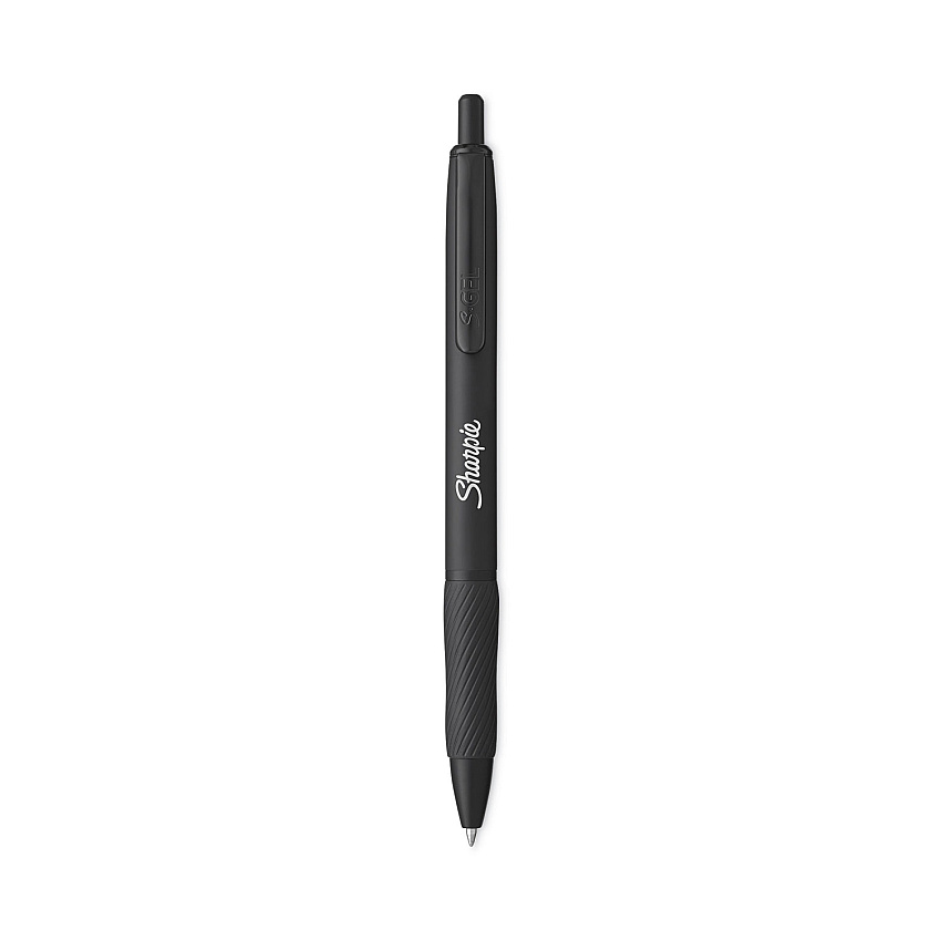 Sharpie S-Gel S-Gel Premium Metal Barrel Gel Pen, Retractable, Medium 0.7 mm, Black Ink, Black Barrel, Dozen (2153580)