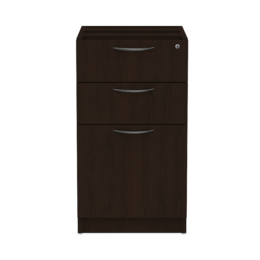 Alera Valencia Series Full Pedestal File, Left/Right, 3-Drawers: Box/Box/File, Legal/Letter, Espresso, 15.63" x 20.5" x 28.5" (ALEVA532822ES)
