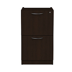 Alera Valencia Series Full Pedestal File, Left or Right, 2 Legal/Letter-Size File Drawers, Espresso, 15.63" x 20.5" x 28.5" (ALEVA542822ES)