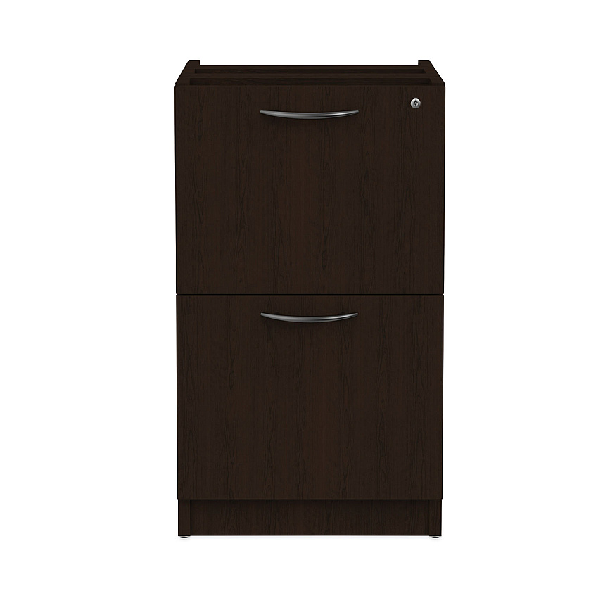 Alera Valencia Series Full Pedestal File, Left or Right, 2 Legal/Letter-Size File Drawers, Espresso, 15.63" x 20.5" x 28.5" (ALEVA542822ES)