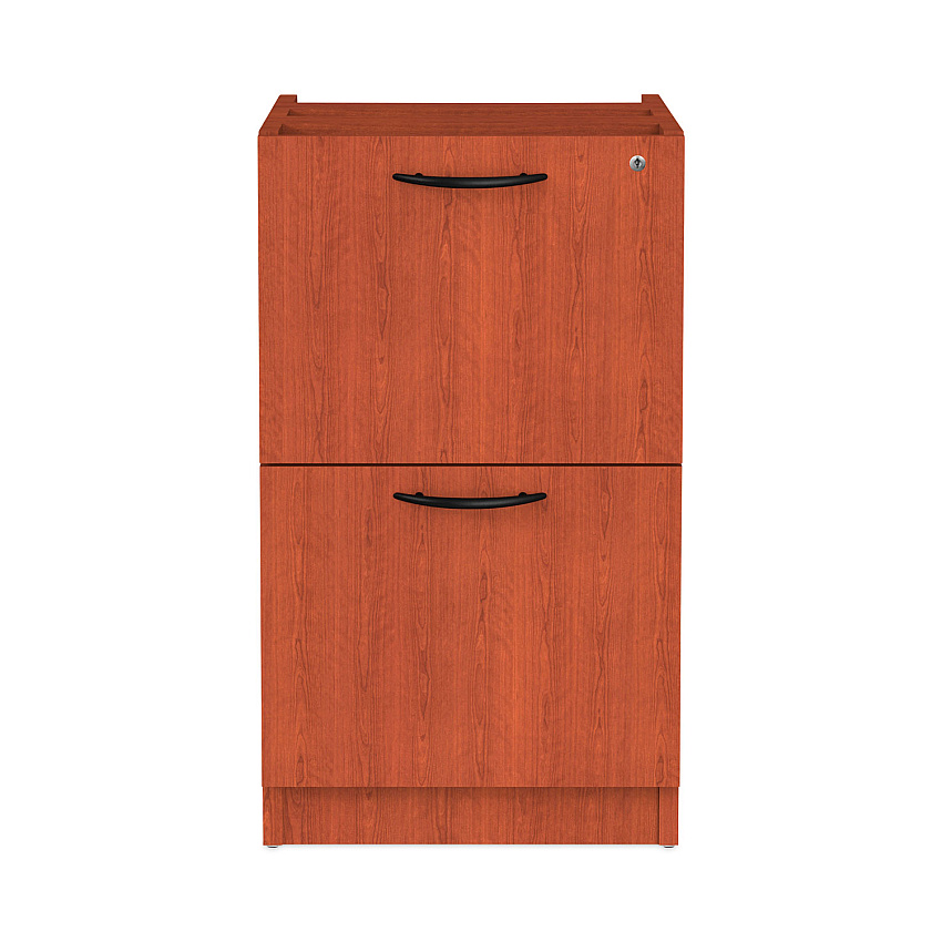 Alera Valencia Series Full Pedestal File, Left/Right, 2 Legal/Letter-Size File Drawers, Medium Cherry, 15.63" x 20.5" x 28.5" (ALEVA542822MC)