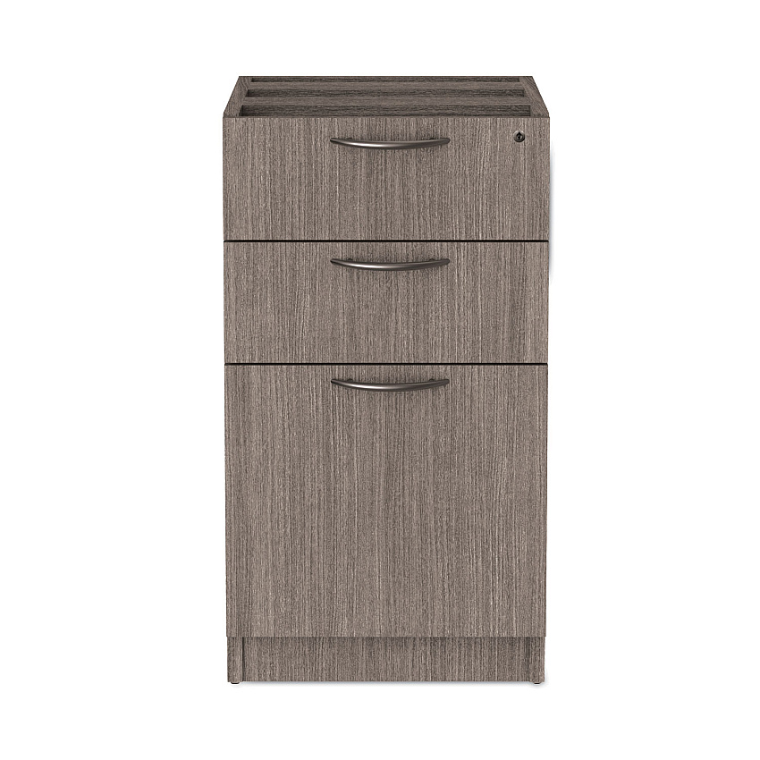 Alera Valencia Series Full Pedestal File, Left/Right, 3-Drawers: Box/Box/File, Legal/Letter, Gray, 15.63" x 20.5" x 28.5" (ALEVA532822GY)