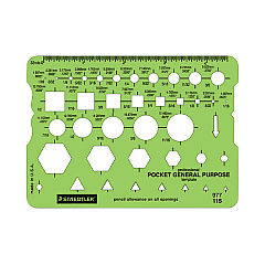 Staedtler Templates, 40 Geometric Shapes, 3.63 x 5.13, Green (977115EA)