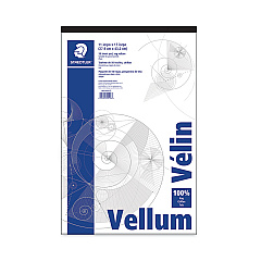 Staedtler Mars Translucent Vellum Art and Drafting Paper, 16 lb Bristol Weight, 11 x 17, Translucent, 50/Pad (9461117P)