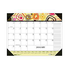 House of Doolittle Recycled Desk Pad Calendar, Geometric Artwork, 22 x 17, White Sheets, Black Binding/Corners,12-Month (Jan to Dec): 2023 (149)