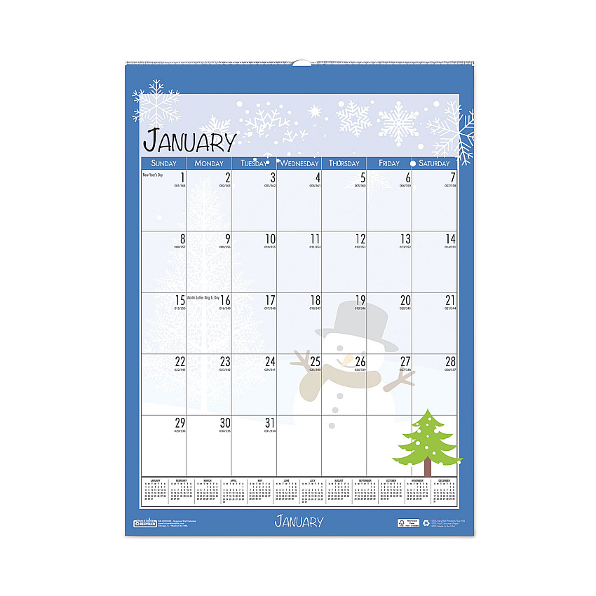 House of Doolittle Recycled Seasonal Wall Calendar, Earthscapes Illustrated Seasons Artwork, 12 x 16.5, 12-Month (Jan to Dec): 2023 (339)