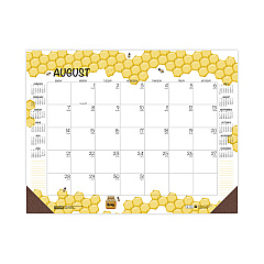 House of Doolittle Recycled Honeycomb Desk Pad Calendar, 22 x 17, White/Multicolor Sheets, Brown Corners, 12-Month (Aug to July): 2023 (1565)