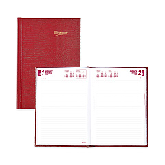 Brownline Daily/Monthly Planner, 8.25 x 5.75, Red Cover, 12-Month (Jan to Dec): 2023 (CB389RED)