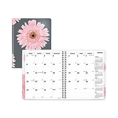 Brownline Essential Collection 14-Month Ruled Monthly Planner, 8.88 x 7.13, Daisy Black/Pink Cover, 14-Month (Dec to Jan): 2022 to 2023 (CB1200G05)