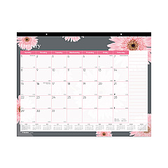 Brownline Monthly Desk Pad Calendar, 22 x 17, Pink/White Sheets, Clear Binding, Clear Corners, 12-Month (Jan to Dec): 2023 (C193105)
