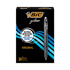 BIC Gel-ocity Gel Pen Value Pack, Retractable, Medium 0.7 mm, Black Ink, Black Barrel, 24/Pack (RLC241BK)