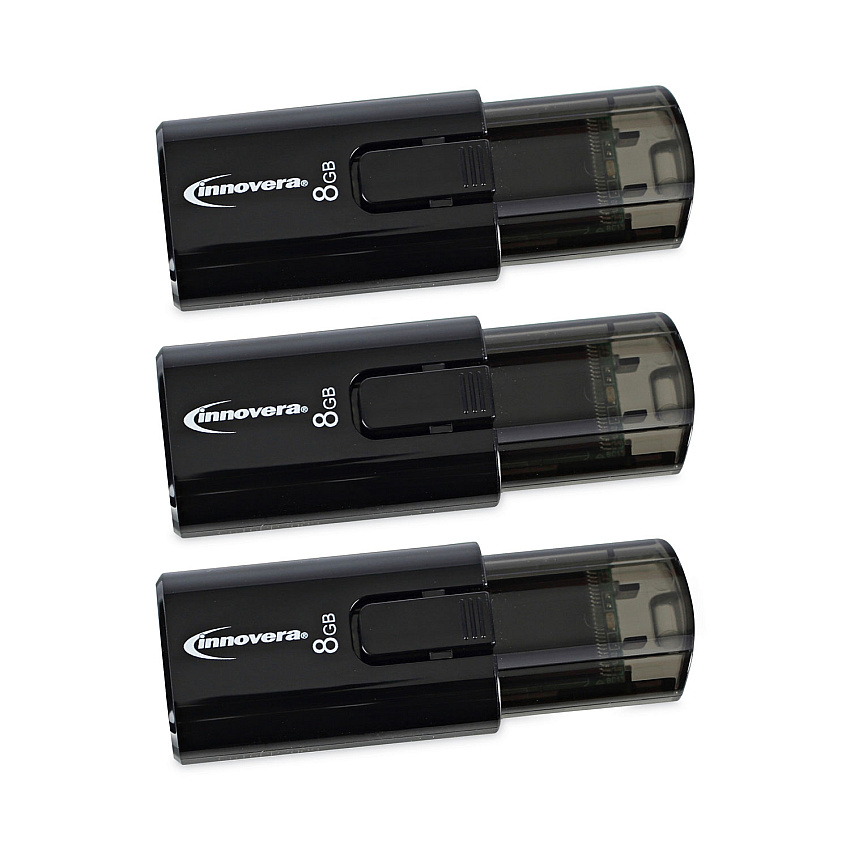 Innovera Usb 3.0 Flash Drive, 8 Gb, 3/pack