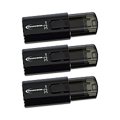 Innovera Usb 3.0 Flash Drive, 32 Gb, 3/pack